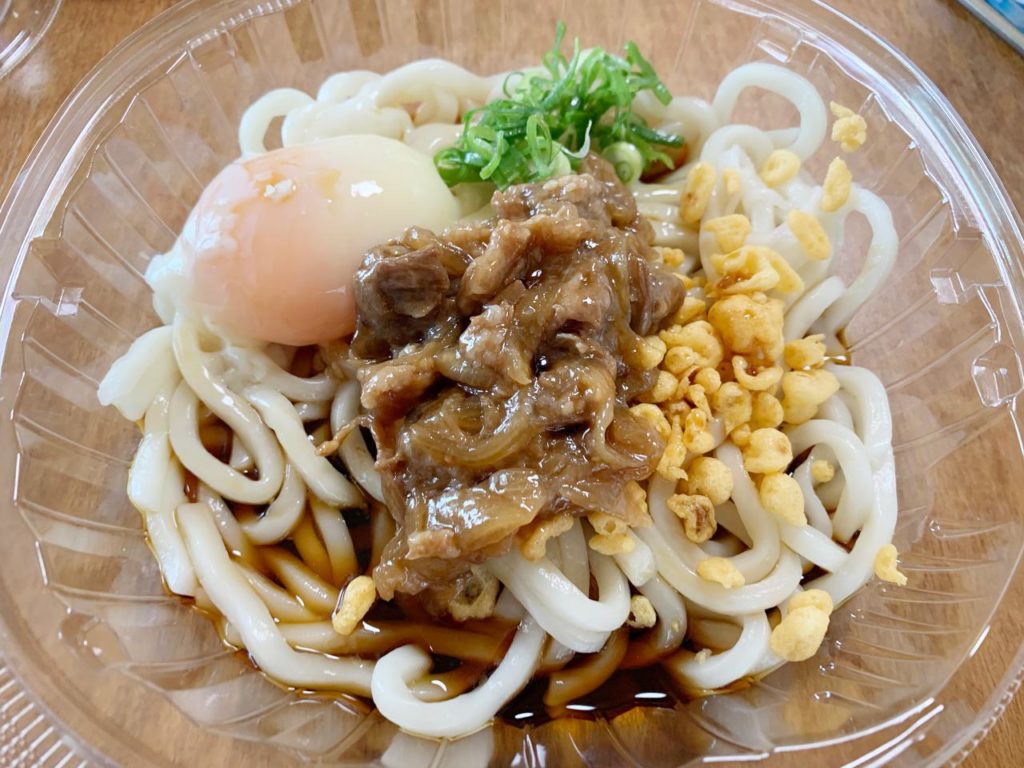 ファミマミヤチク冷やし牛玉うどん4