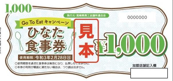 宮崎ひなた食事券見本