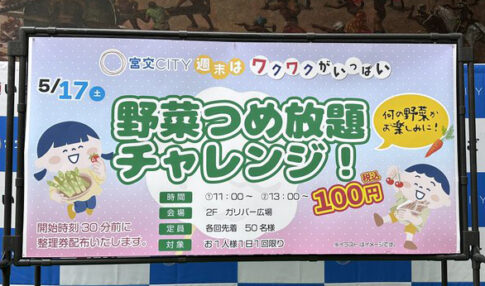 宮崎の宮交シティで野菜詰め放題チャレンジあります！