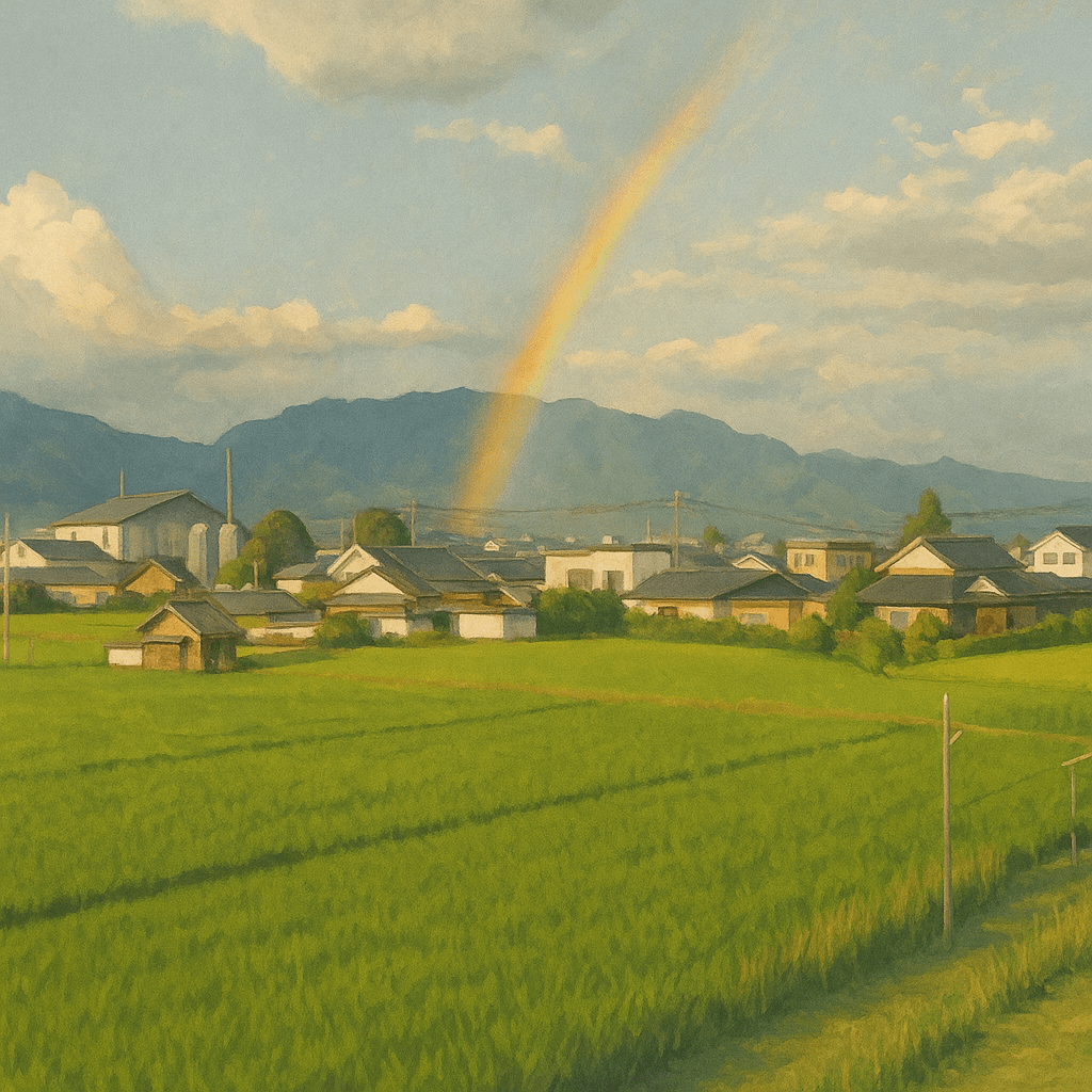 宮崎で虹のおすそ分けに感動したイメージ画像