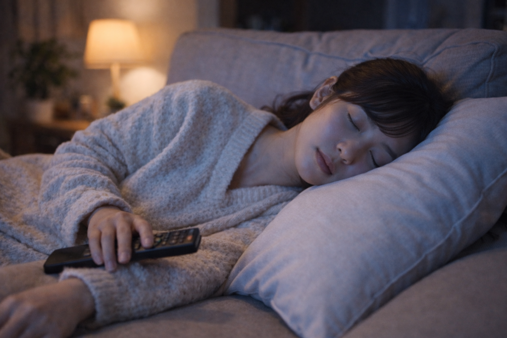 テレビを観ながらうたた寝をする