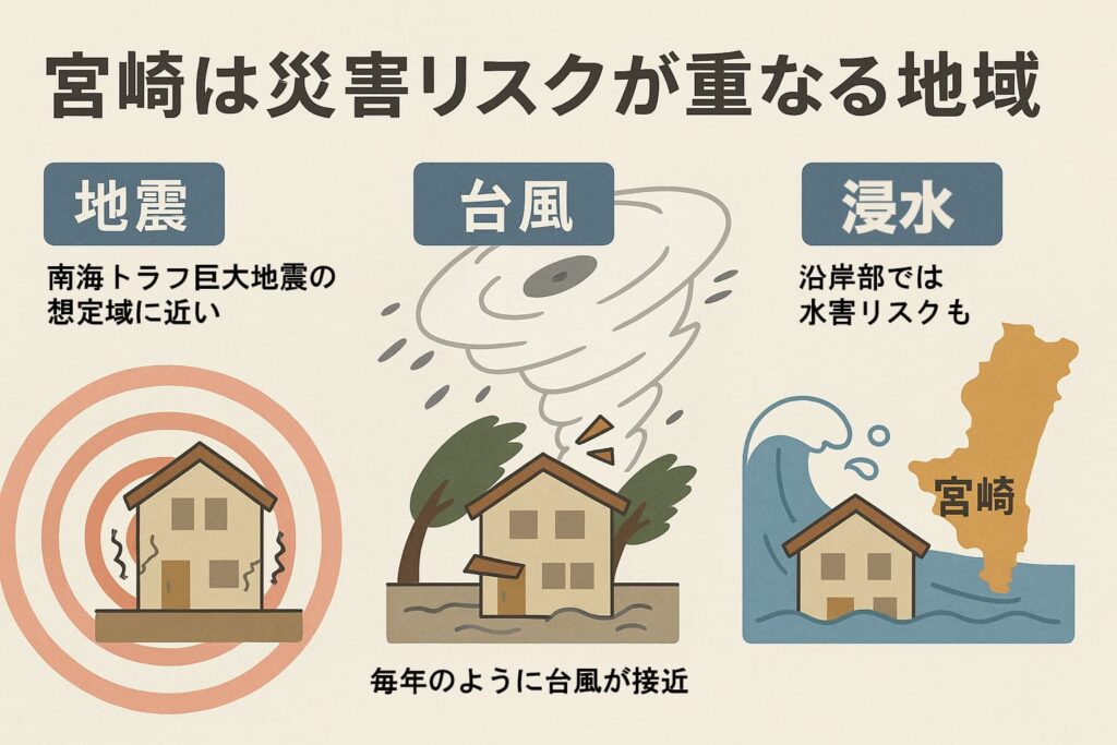 宮崎で災害に強い工務店の選び方｜耐震・耐風の基準｜宮崎は災害リスクが重なる地域画像