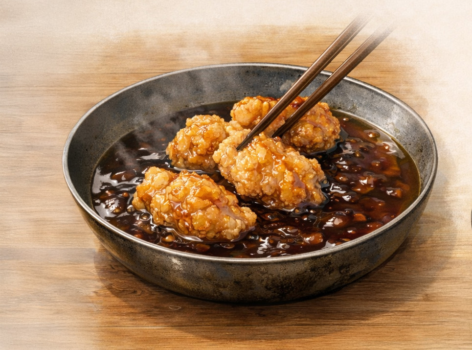 チキン南蛮の工程-甘酢漬け