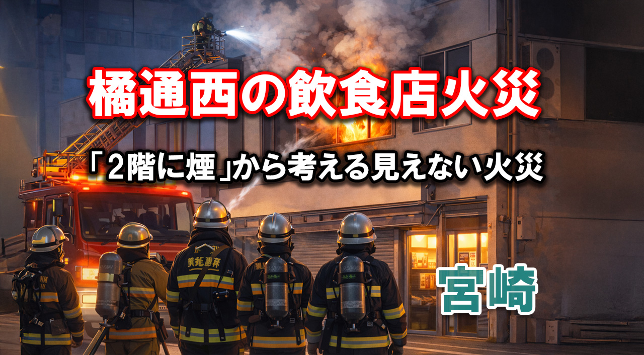 宮崎・橘通西の飲食店火災「煙が先に見える」報道から考える低温火災ーアイキャッチ画像