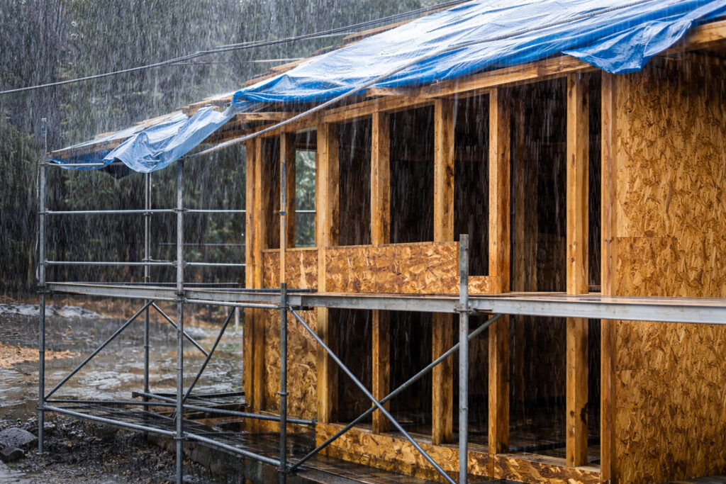 施工中の「雨濡れ」が完成後に効いてくるー画像