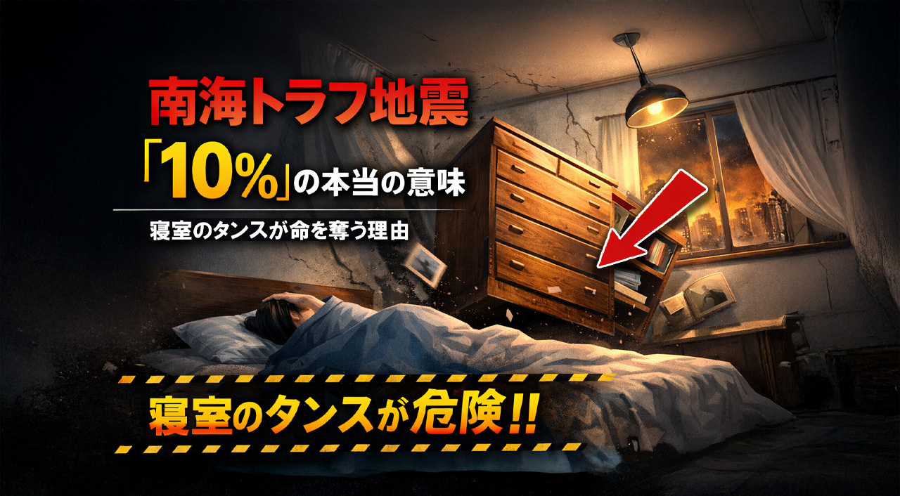 南海トラフ地震「10％」の本当の意味｜寝室のタンスが命を奪う理由【建築士監修】ーアイキャッチ画像