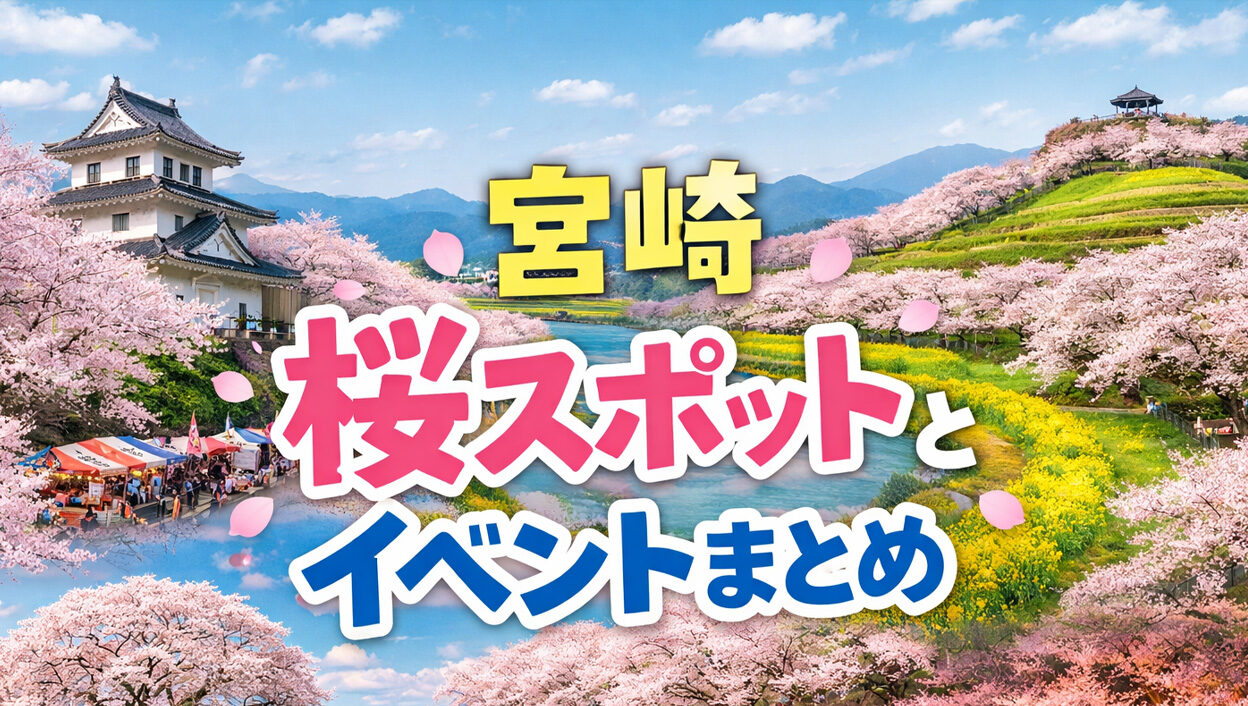 宮崎の春イベント2026まとめ　桜まつりと花の絶景スポットを一緒に楽しむ春のおでかけ案内|ほんみや宮崎ーアイキャッチ画像