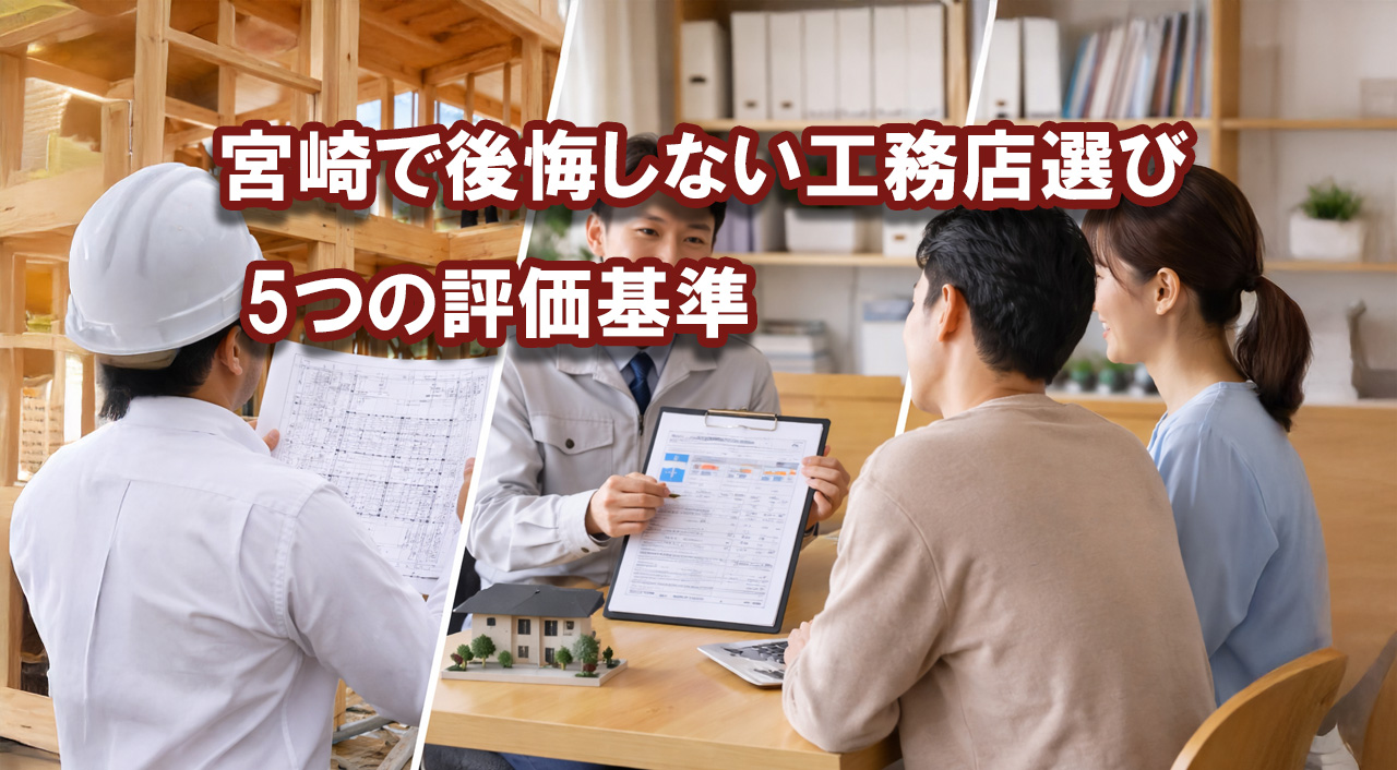 宮崎で失敗しないための工務店選び｜建築士が見る5つの評価基準｜ーアイキャッチ画像