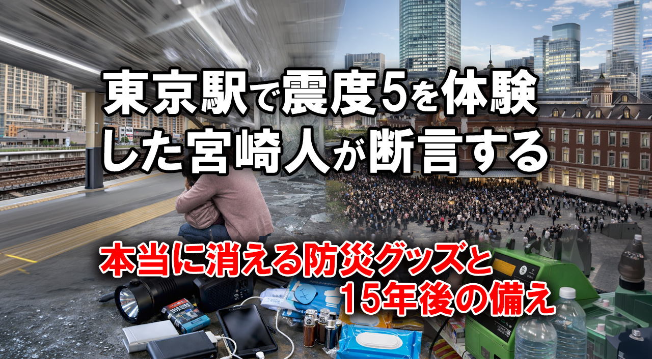 東京駅震度5を体験した宮崎人が断言する　本当に消える防災グッズと15年後の備え-ーアイキャッチ画像