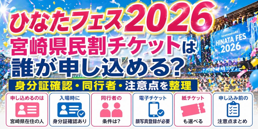 日向フェス2026宮崎県民割チケット誰が申し込める？