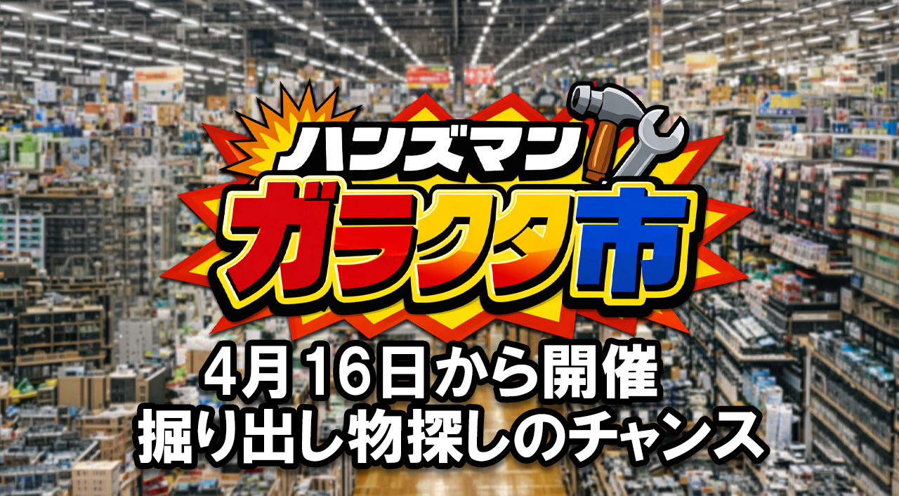 宮崎のハンズマンでガラクタ市が4月16日から開催　掘り出し物探しのチャンス！アイキャッチ画像