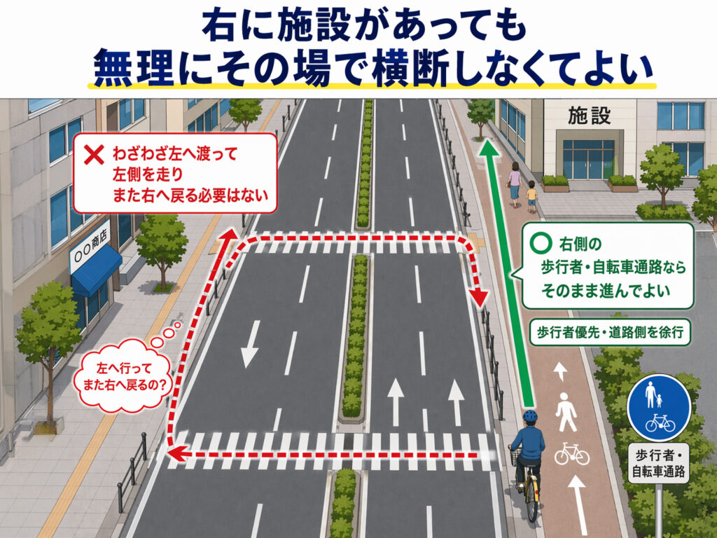 宮崎で自転車に乗っていて不安な疑問 右側の歩行者・自転車通路は進んでいい？ー画像5