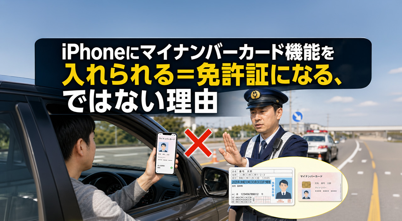 Phoneにマイナンバーカード機能を入れられる＝免許証になる、ではない理由ーアイキャッチ画像