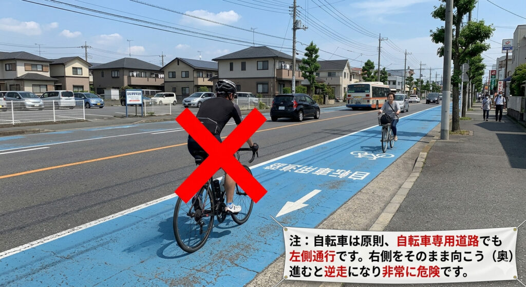 宮崎で自転車に乗っていて不安な疑問 右側の歩行者・自転車通路は進んでいい？画像1