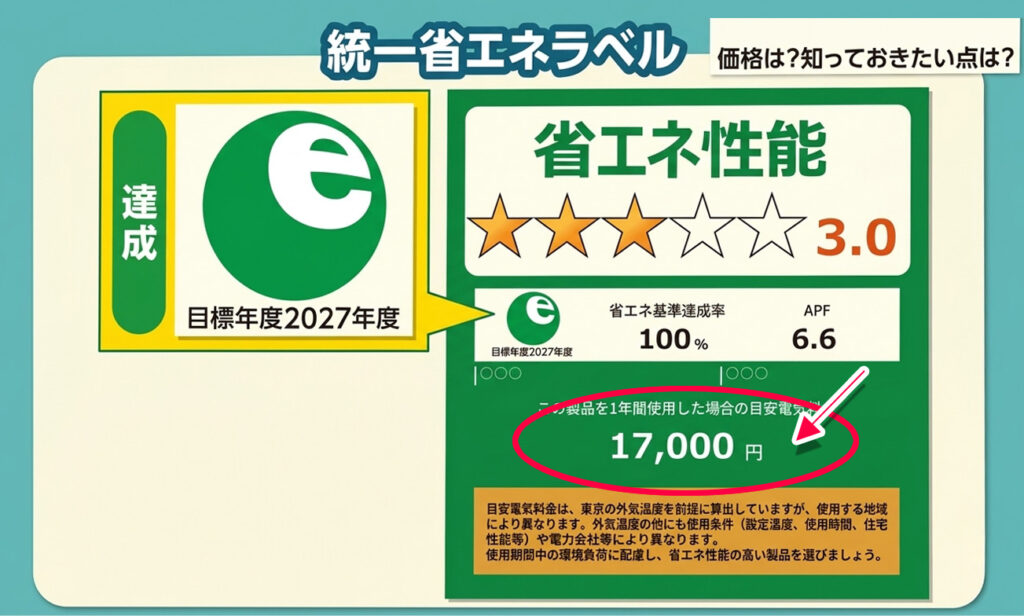 エアコン2027年問題とは何かー統一省エネラベル画像