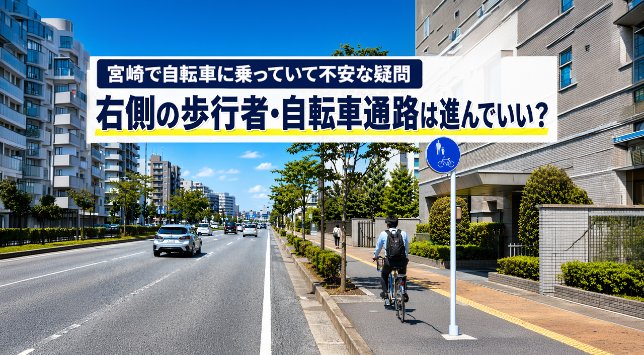 宮崎で自転車に乗っていて不安な疑問 右側の歩行者・自転車通路は進んでいい？ーアイキャッチ画像