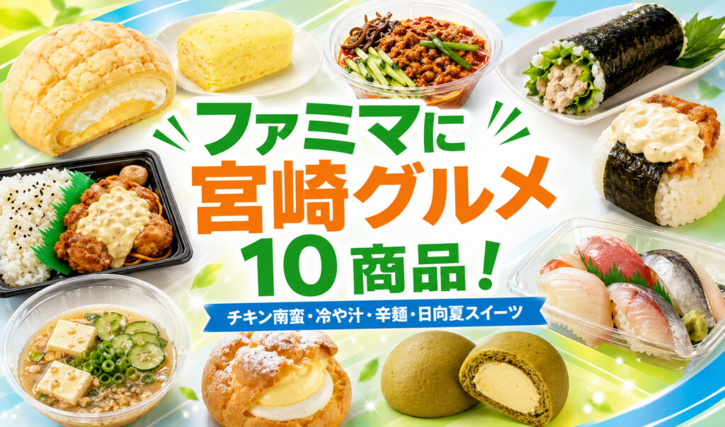 ファミマに宮崎グルメ10商品が登場！チキン南蛮・冷や汁・日向夏スイーツも--画像1