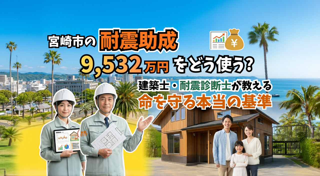宮崎市の耐震助成9,532万円をどう使う？建築士・耐震診断士が教える命を守る本当の基準ーアイキャッチ画像
