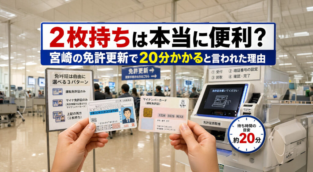 2枚持ちは本当に便利？ 宮崎の免許更新で20分かかると言われた理由ーアイキャッチ画像