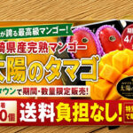 宮崎県産完熟マンゴー「太陽のタマゴ」が期間限定販売！先着100個は送料負担なしーアイキャッチ画像