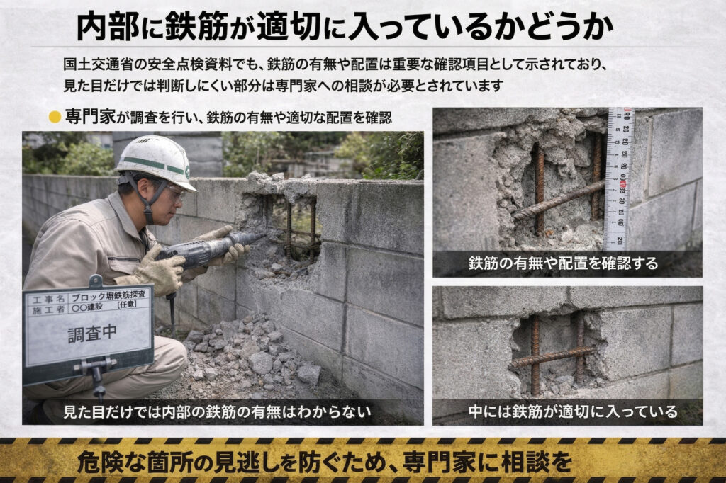 内部に鉄筋が適切に入っているか？ー画像