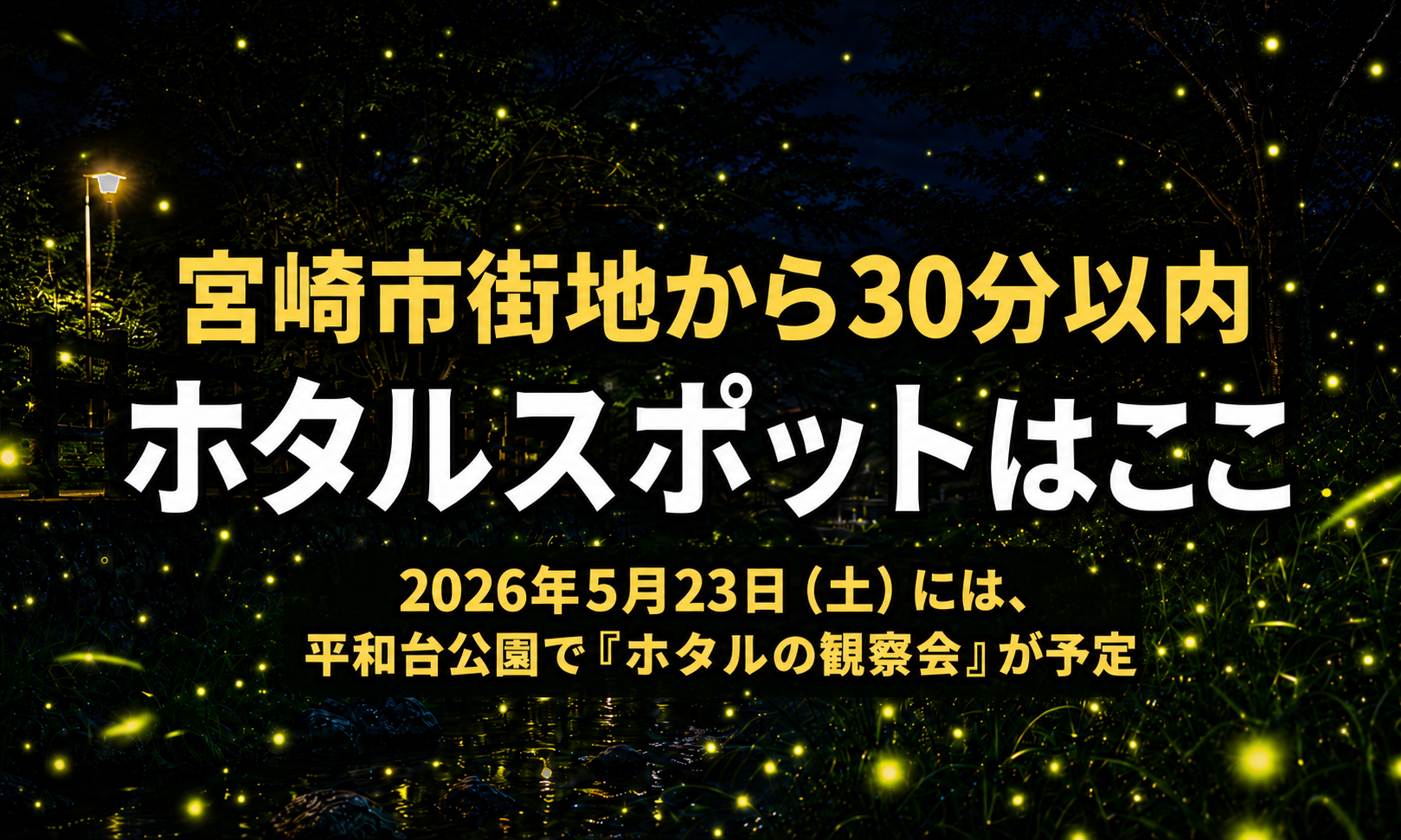 宮崎で街中から30分以内のホタルスポットはここ【2026年版】｜ほんみや宮崎