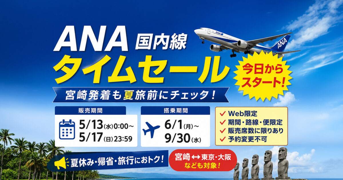 ANA国内便タイムセール