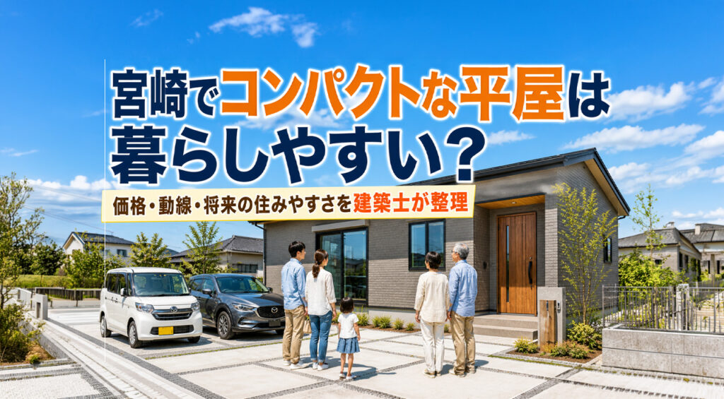 宮崎でコンパクトな平屋は暮らしやすい？価格・動線・将来の住みやすさを建築士が整理｜ほんみや宮崎