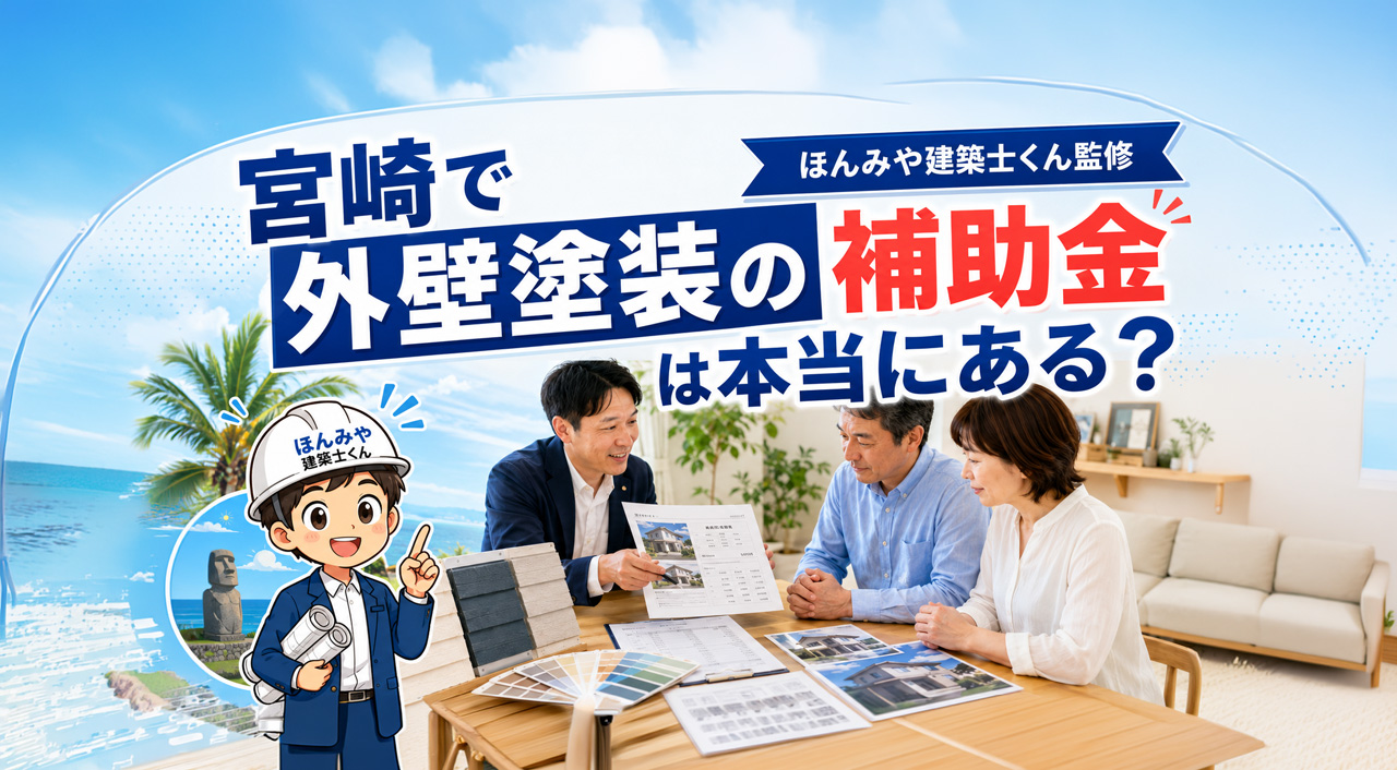 宮崎で外壁塗装の補助金は本当にある？建築士が見るべきポイントを整理｜ほんみや建築士くん監修
