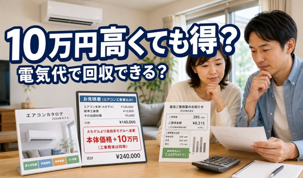 本体価格が10万円高いと電気代で回収できる？
