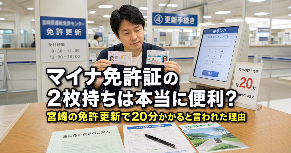 2枚持ちは本当に便利？ 宮崎の免許更新で20分かかると言われた理由ーアイキャッチ画像
