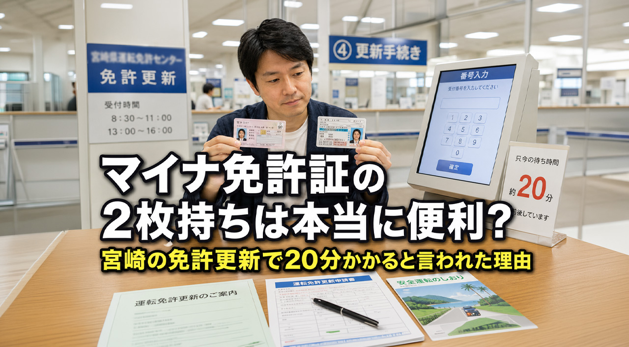 2枚持ちは本当に便利？ 宮崎の免許更新で20分かかると言われた理由ーアイキャッチ画像