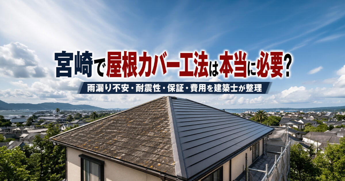 雨漏りしていない屋根にカバー工法は必要？宮崎で工法・費用・耐震性を建築士が整理