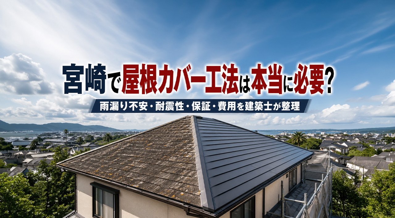 雨漏りしていない屋根にカバー工法は必要？宮崎で工法・費用・耐震性を建築士が整理