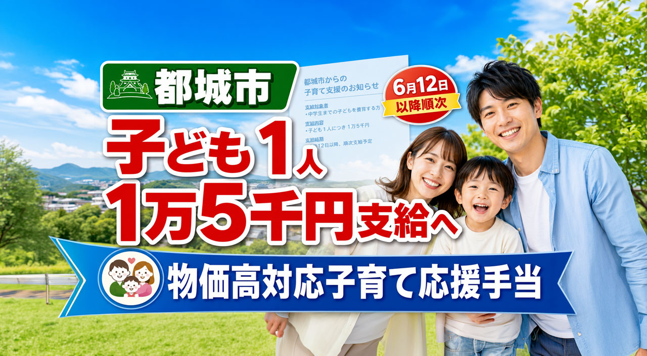 都城市で子ども1人あたり1万5千円支給へ　6月12日以降に順次支給予定｜ほんみや宮崎