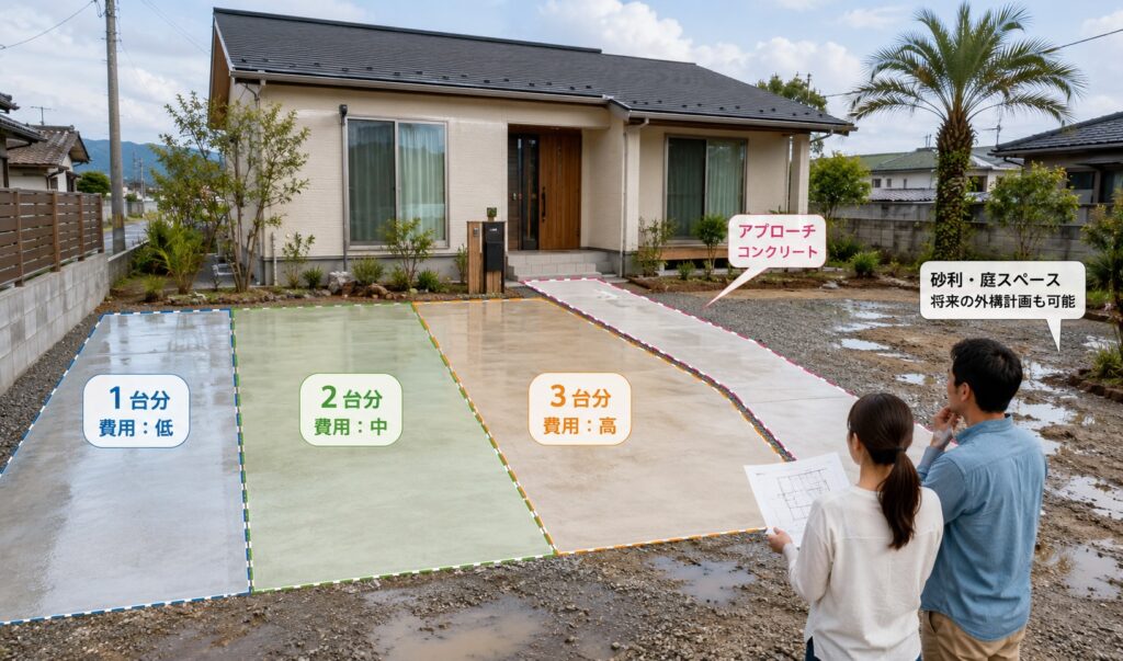 土間コンクリートは面積が増えるほど費用に影響します