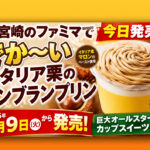 宮崎のファミマで今日発売！でか～いイタリア栗のモンブランプリンが登場|ほんみや宮崎