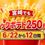 宮崎でもマックポテトM・Lが250円に！今日からから12日間限定｜ほんみや宮崎