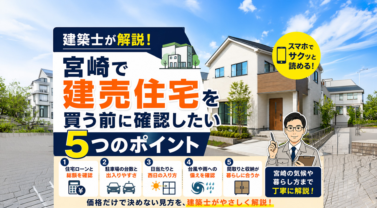 宮崎で建てうる住宅を買うときの５つのポイント