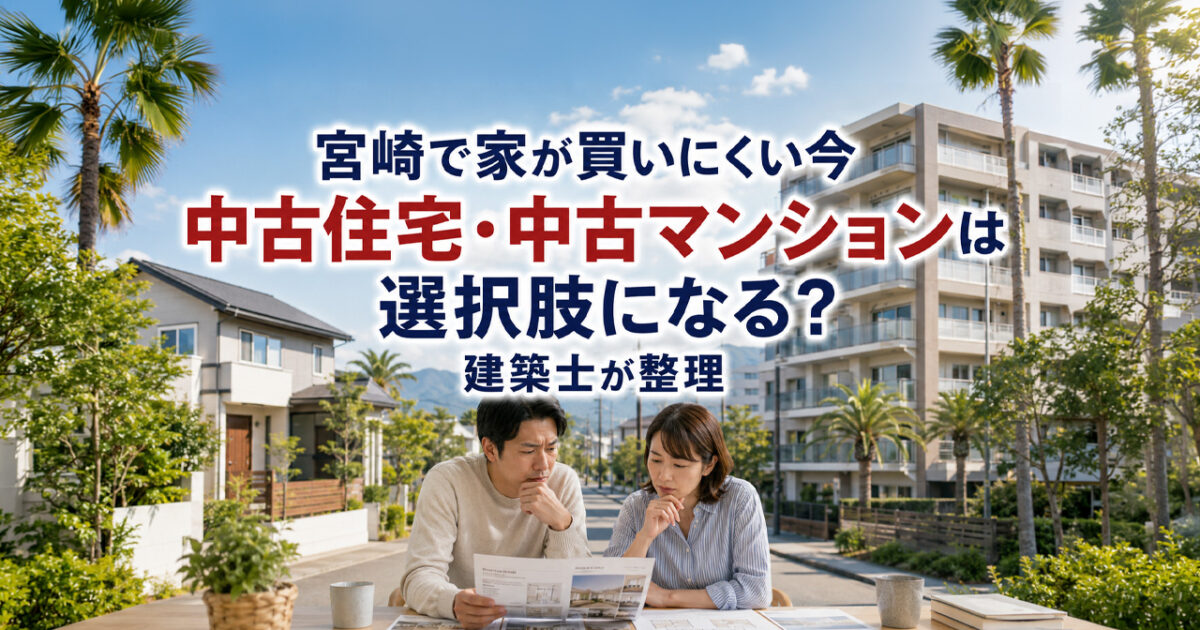 宮崎で家が買いにくい今、中古住宅・中古マンションは選択肢になる？建築士が整理｜ほんみや宮崎