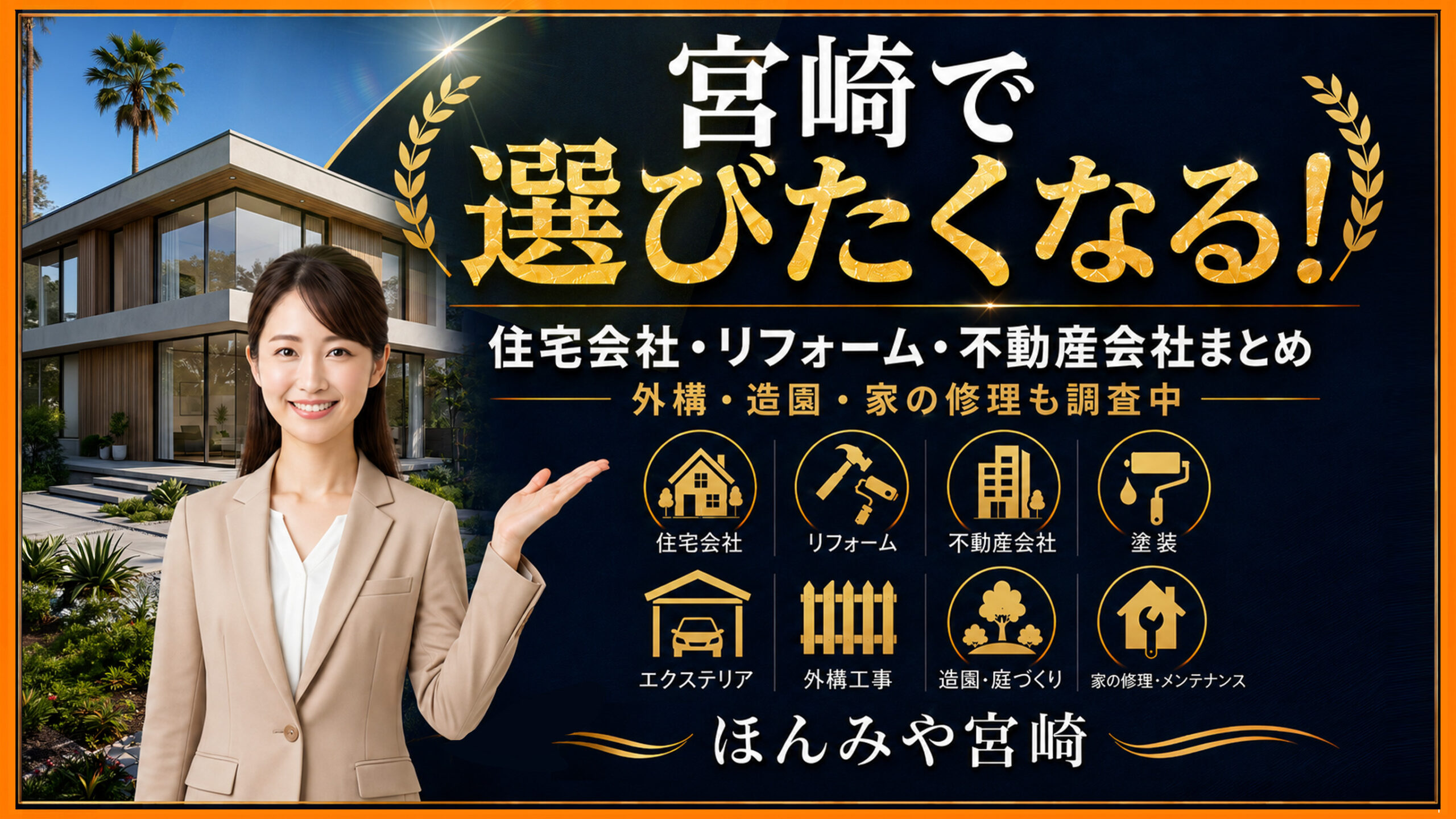 宮崎で選びたくなる住宅会社・リフォーム会社・不動産会社まとめ｜外構・造園・家の修理も調査中｜ほんみや宮崎