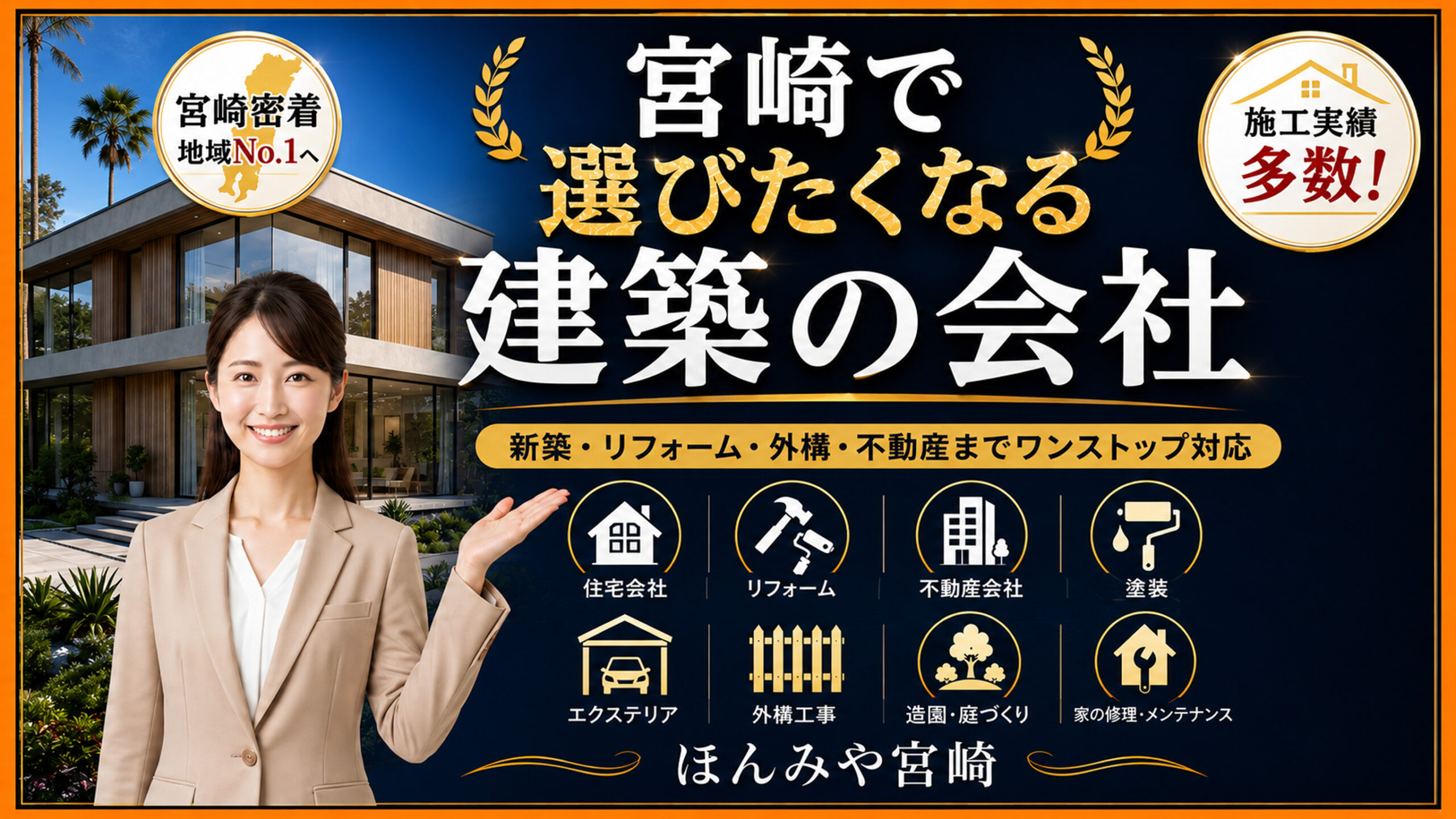 宮崎で選びたくなる住宅会社・リフォーム会社・不動産会社まとめ｜外構・造園・家の修理も調査中｜ほんみや宮崎