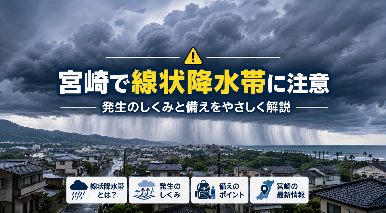 宮崎で線状降水帯に注意！線状降水帯とは？なぜ発生する？昔はなかったのかをやさしく解説｜ほんみや宮崎