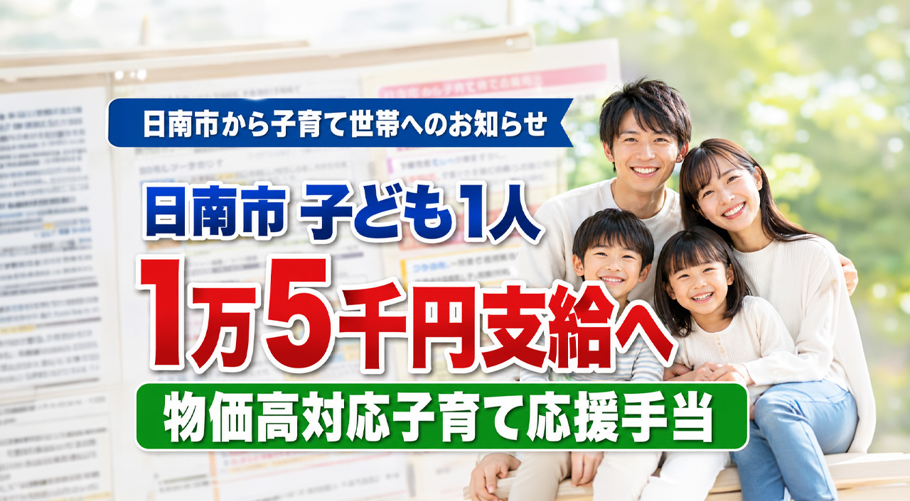 宮崎【日南市】で子ども1人あたり1万5千円支給へ　物価高対応子育て応援手当は7月中旬予定｜ほんみや宮崎