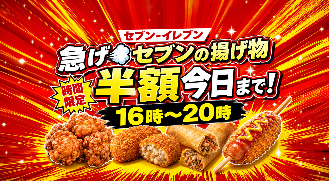 今日まで！セブン‐イレブンの揚げ物半額が人気　16時から20時までの時間限定セール｜ほんみや宮崎