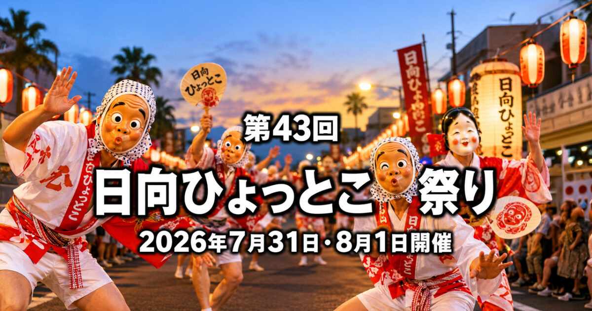 【2026】第43回日向ひょっとこ夏祭り開催！約2,000人が踊る日向の夏の一大イベント