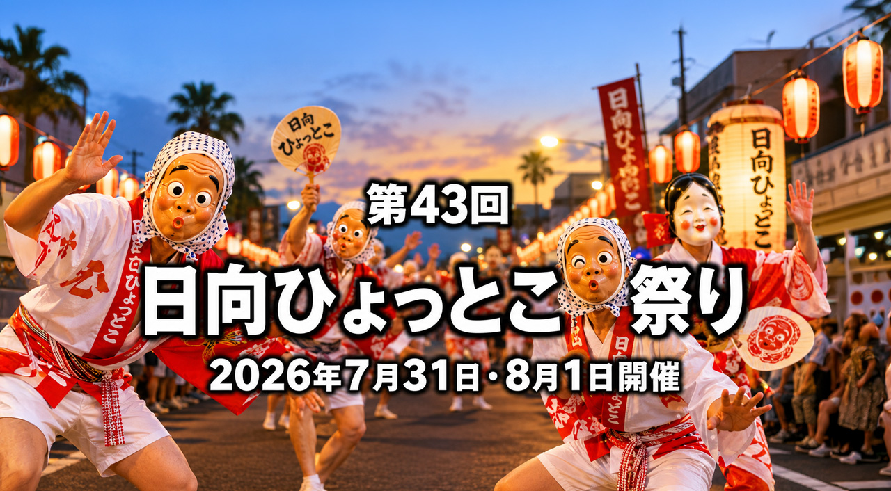 【2026】第43回日向ひょっとこ夏祭り開催！約2,000人が踊る日向の夏の一大イベント