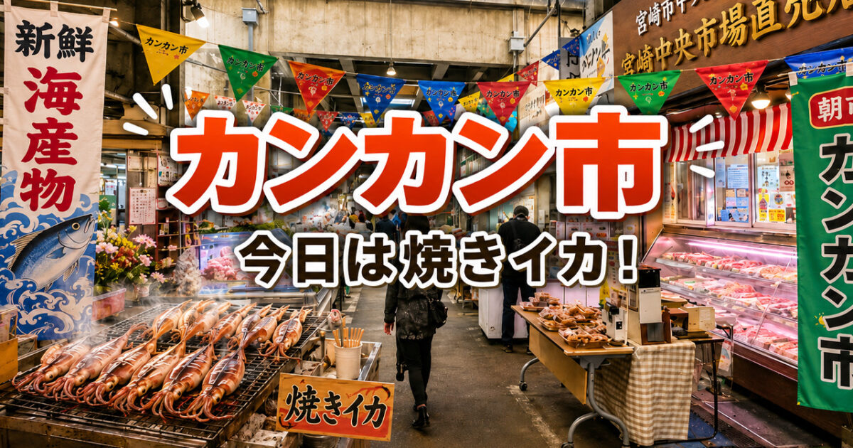 【宮崎市】8月のカンカン市開催！焼きイカ・かき氷・冷やしうどん、夏の大売出しも｜ほんみや宮崎