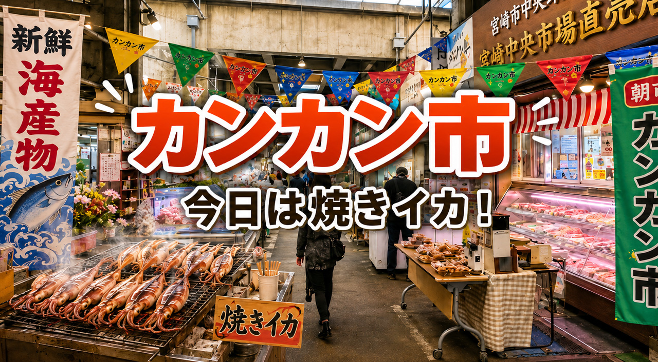 【宮崎市】8月のカンカン市開催！焼きイカ・かき氷・冷やしうどん、夏の大売出しも｜ほんみや宮崎