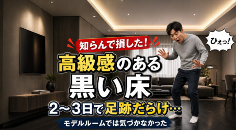 知らんで損した！モデルルームでは気づかなかった高級感のある黒い床。掃除しても2〜3日で足跡だらけになった話｜ほんみや宮崎